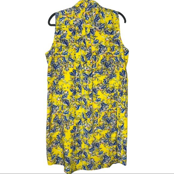Club Monaco Silk Sleeveless button front floral shift dress - Picture 3 of 7